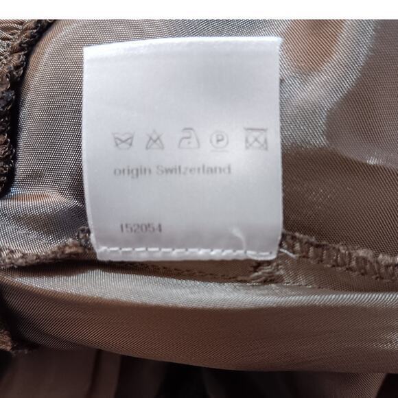 AKRIS PUNTO‎ Circle Skirt Wool Silk Blend Flouncy Brown Tweed Size 6 Skater - Picture 8 of 16